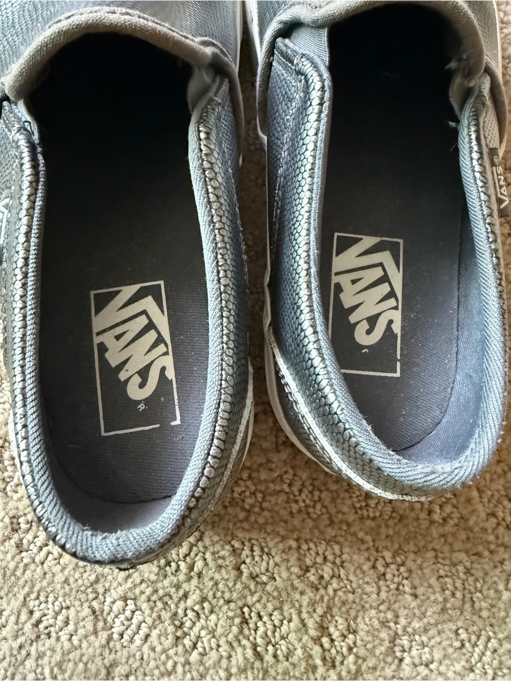 Vans Slip-Ons Textured Metallic Gray, women’s 6.5 - Picture 6 of 8